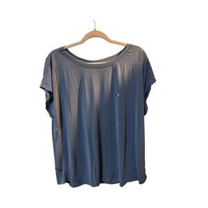 NWT Maurices Womens Plus Size 1X Light Blue 24/7 Basic Top Everyday Comfort